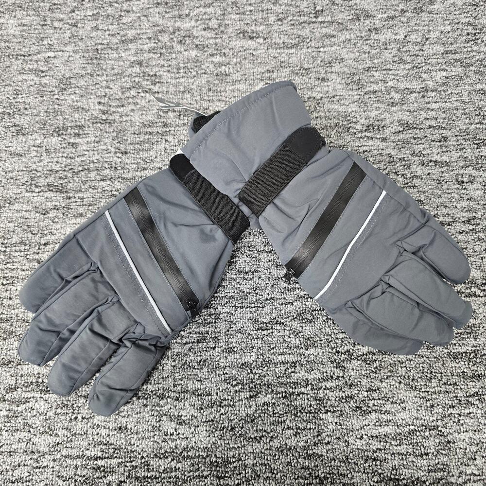 Tek Gear Warm Ski Gloves Men's L/XL Gray Black 3M Thinsulate Water Resistant NWT
